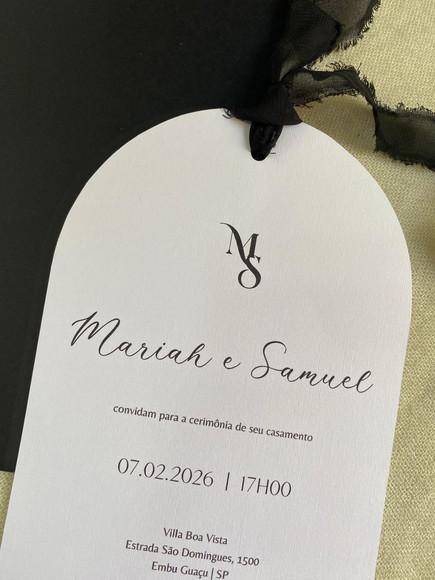Convite de Casamento | Envelope Luva | Encarte Corte Arco