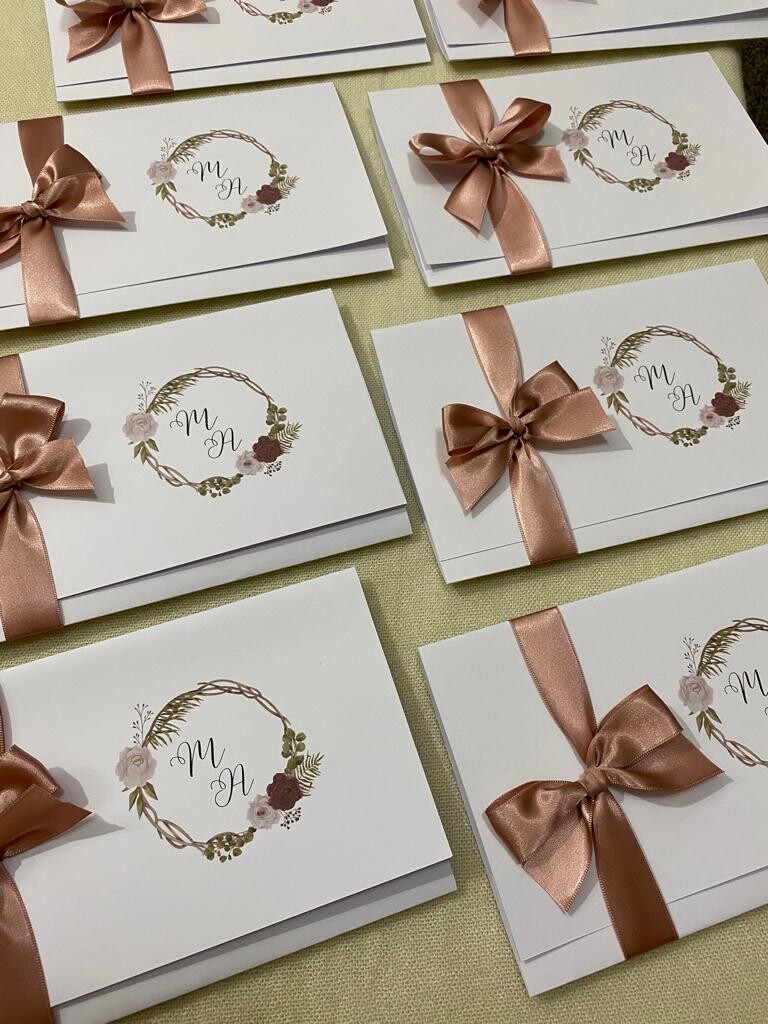 Convite de Casamento Clássico Floral