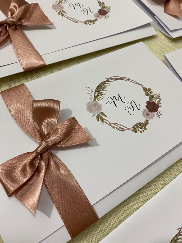 Convite de Casamento Clássico Floral