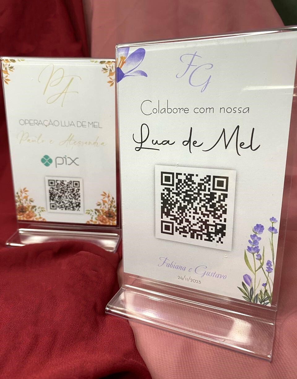 Placa Pix Casamento em Acrílico Hora da Gravata
