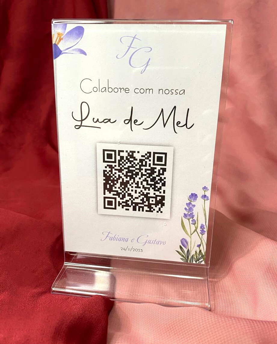Placa Pix Casamento em Acrílico Hora da Gravata