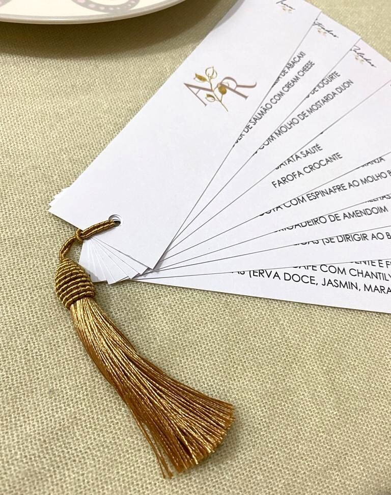 Menu de Casamento em Formato de Leque