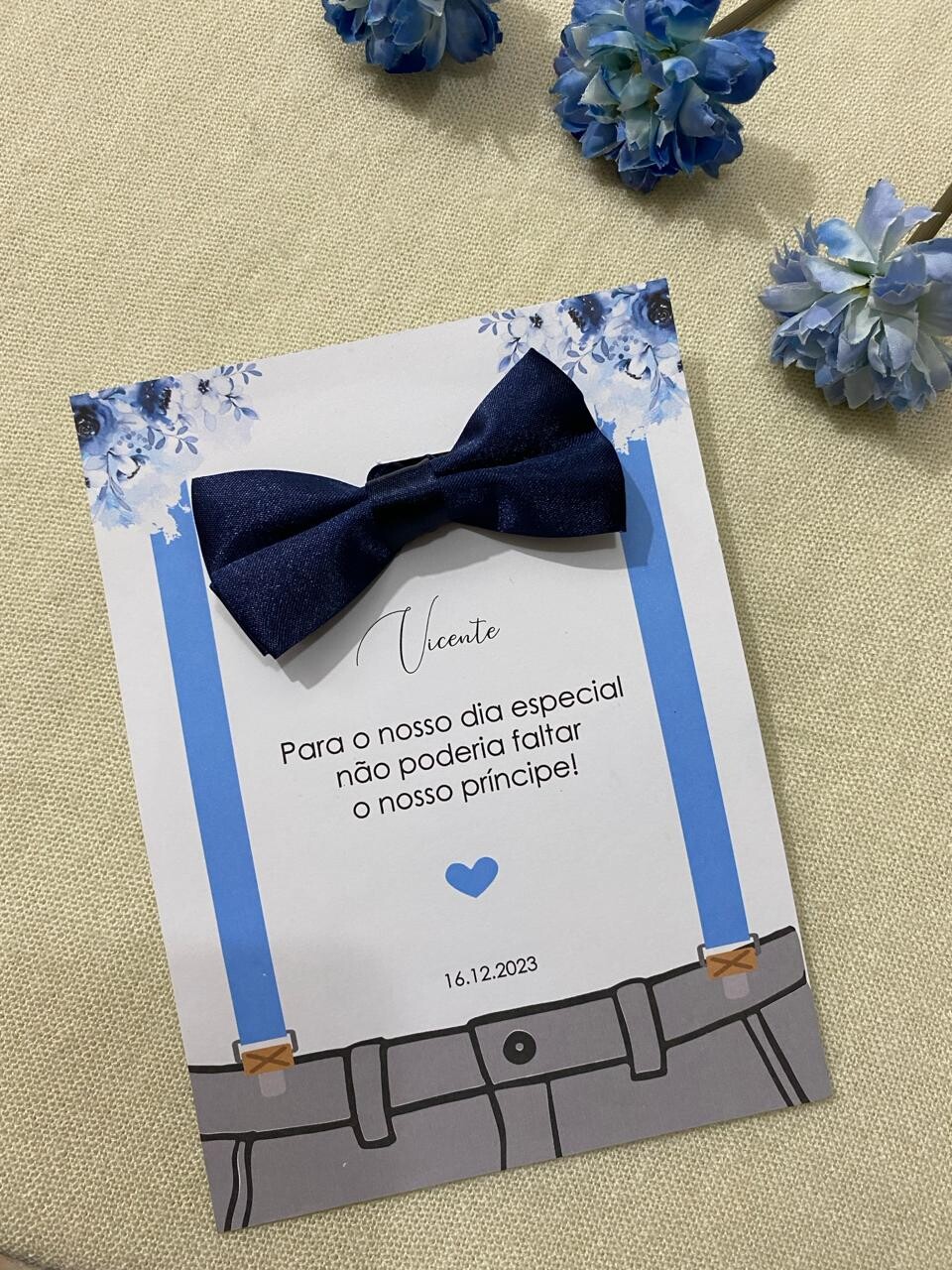 Convite Daminha ou Pajem - Laço ou Gravatinha