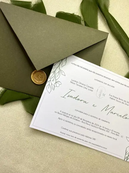 Convite de Casamento Lacre de Cera