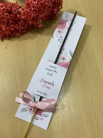 Lembrancinha 15 Anos Incenso com Capinha Personalizada