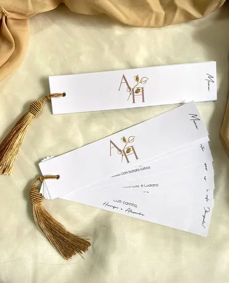 Menu de Casamento em Formato de Leque