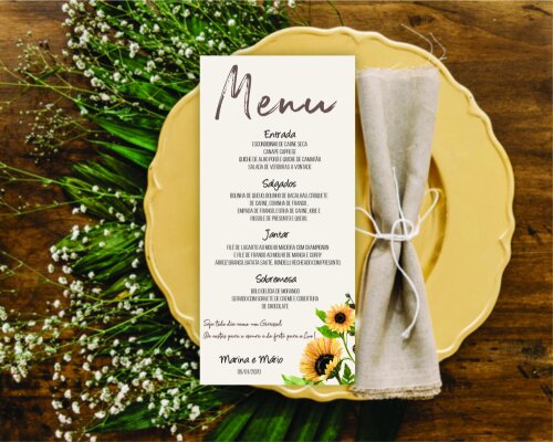 Menu Cardápio de Casamento Individual