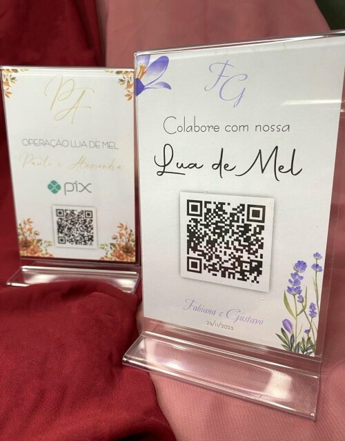 Placa Pix Casamento em Acrílico Hora da Gravata