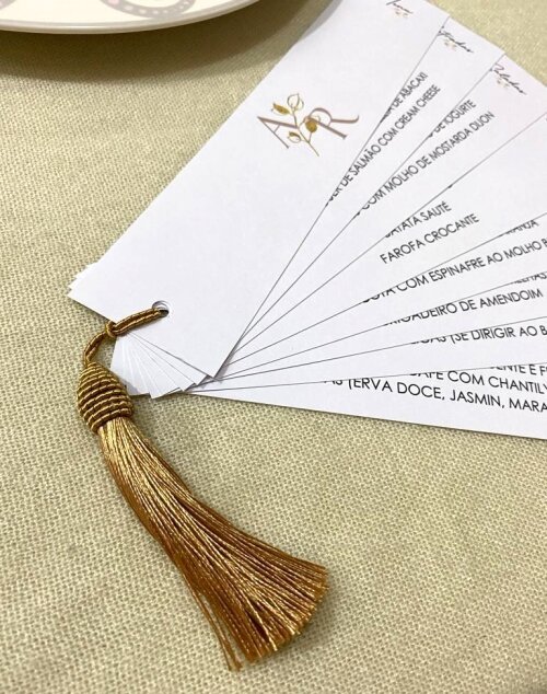 Menu de Casamento em Formato de Leque