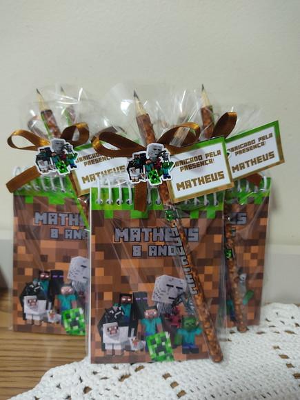 Bloquinho Lembrancinha Aniversario Minecraft | Arte'K