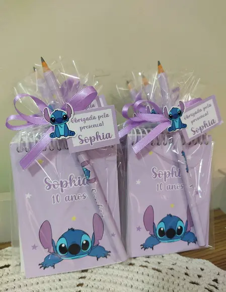 Lembrancinha bloquinho stich