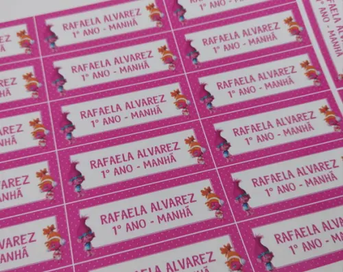 Etiqueta Escolar Trolls