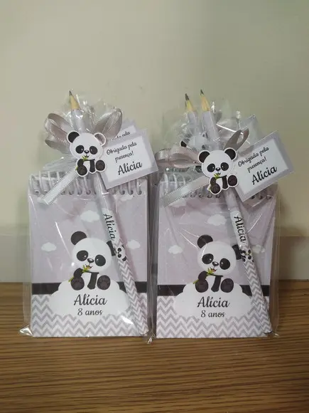 Lembrancinha bloquinho panda