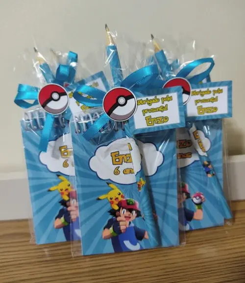 Lembrancinha bloquinho pokemon