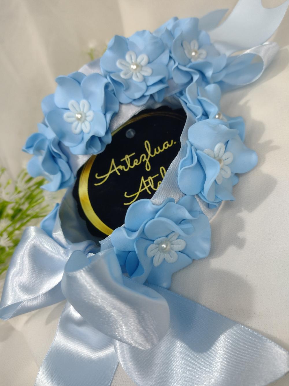 Porta Coque de luxo daminha azul serenity