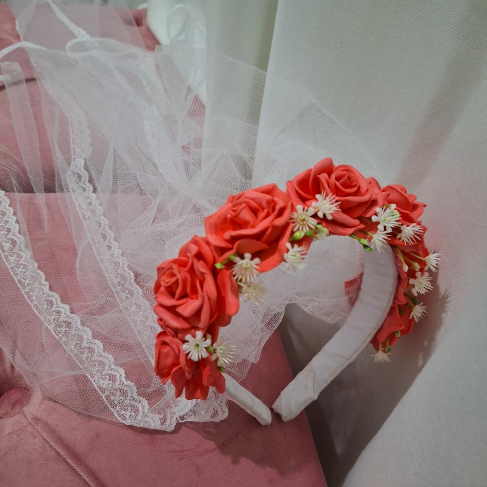 Véu de noiva caipira festa matuta tiara com véu