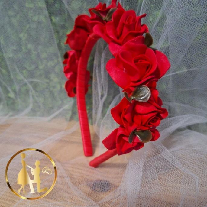 Tiara infantil vermelha de luxo