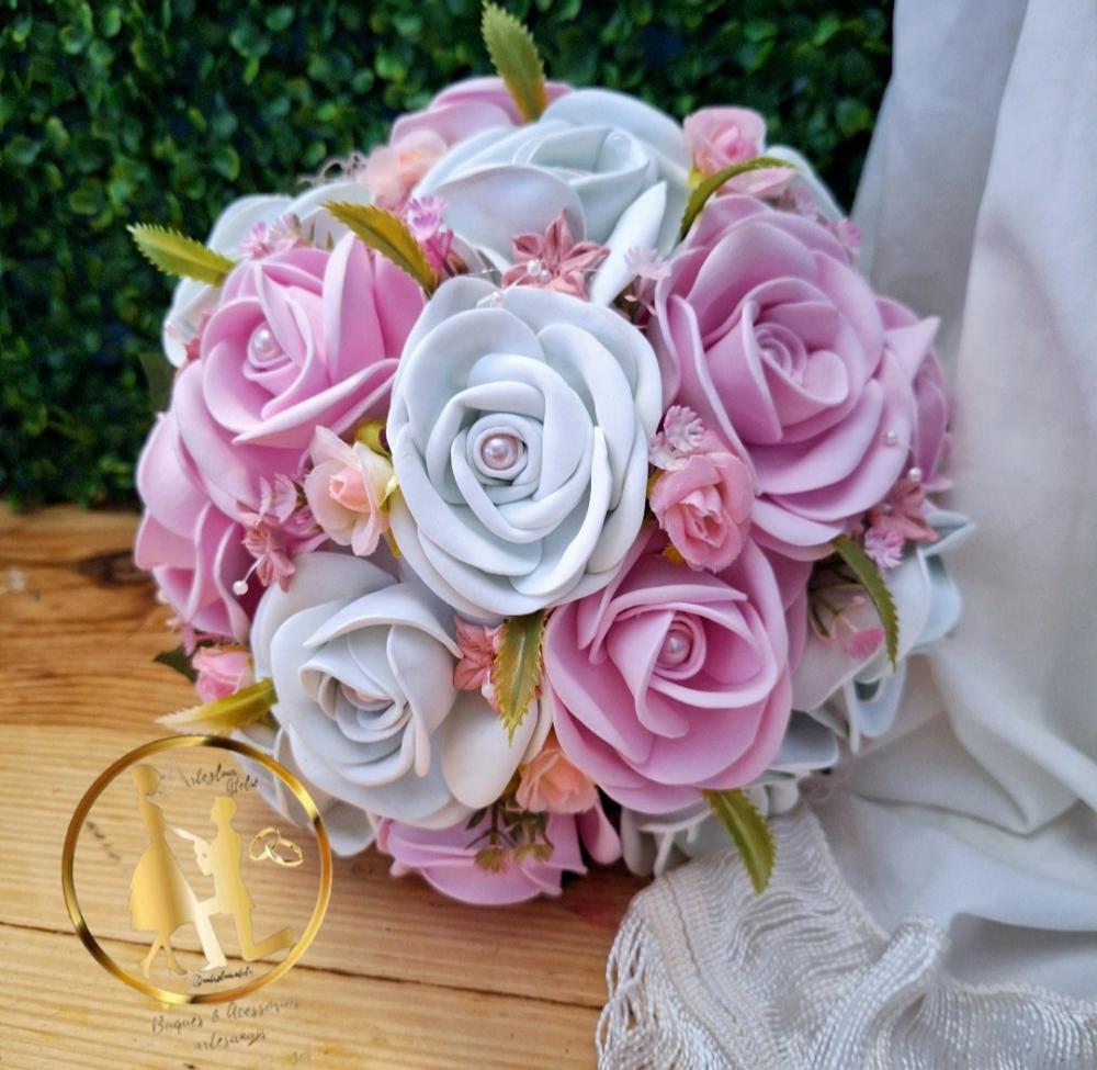 Buquê de noiva  branco e rose