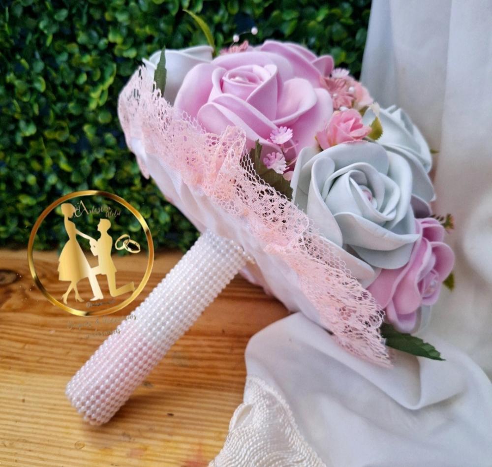 Buquê de noiva  branco e rose