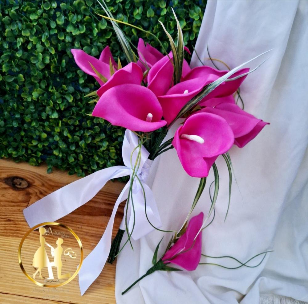 Buquê copo de leite rosa fúcsia