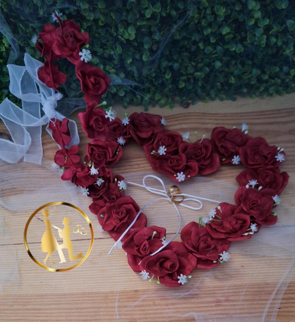 Porta alianças coração marsala kit