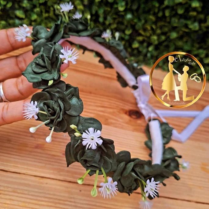 Tiaras coroa headband verde militar