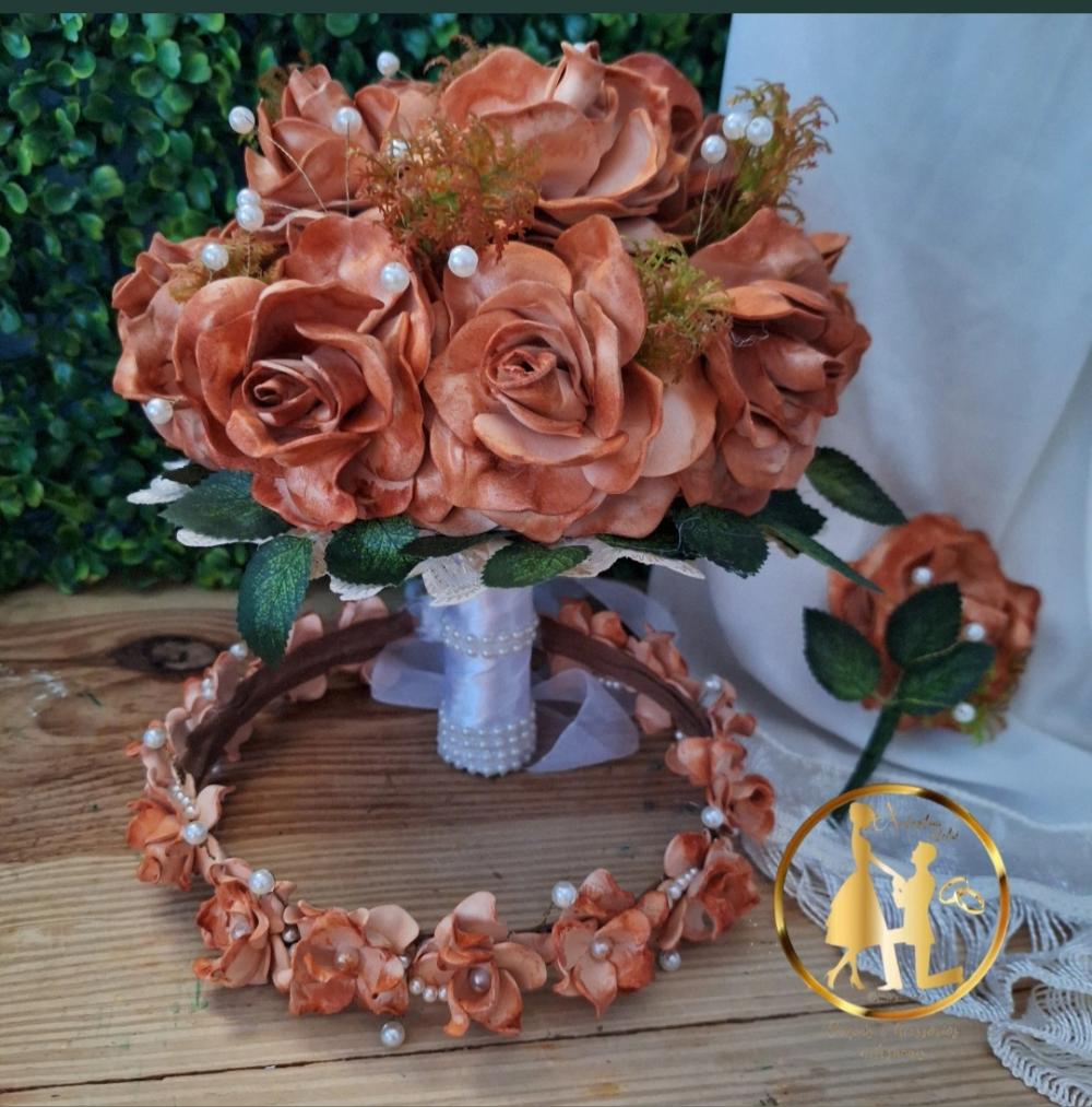 Buquê de noiva terracota kit