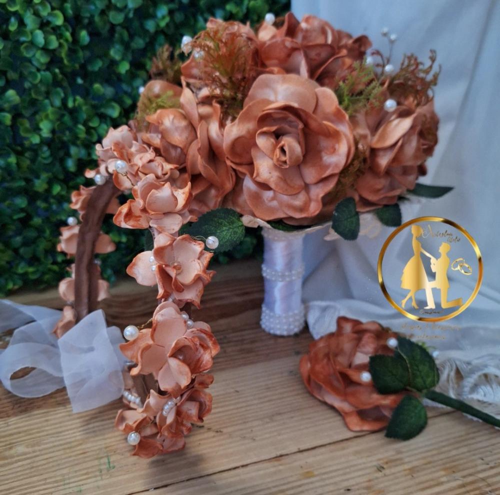 Buquê de noiva terracota kit