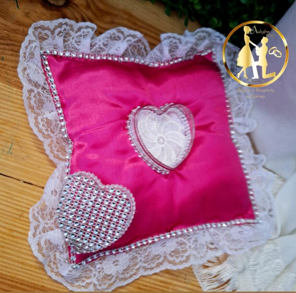 Almofada porta alianças rosa pink