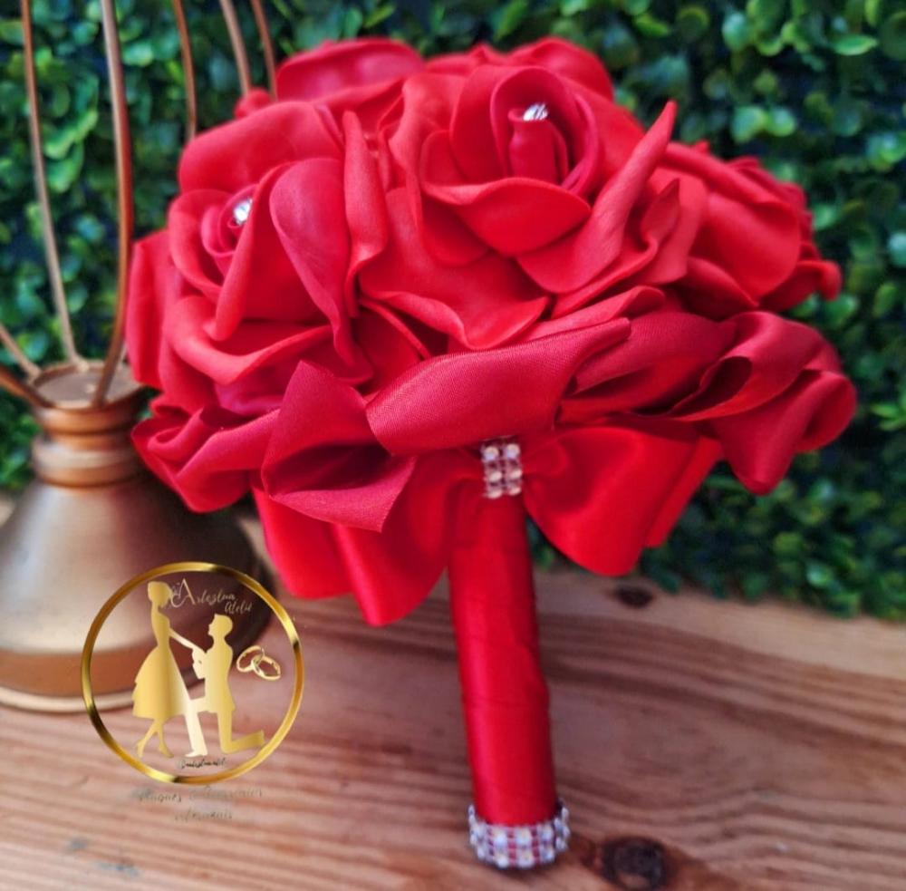 Buquê de noiva vermelho civil, para jogar, daminha pequeno