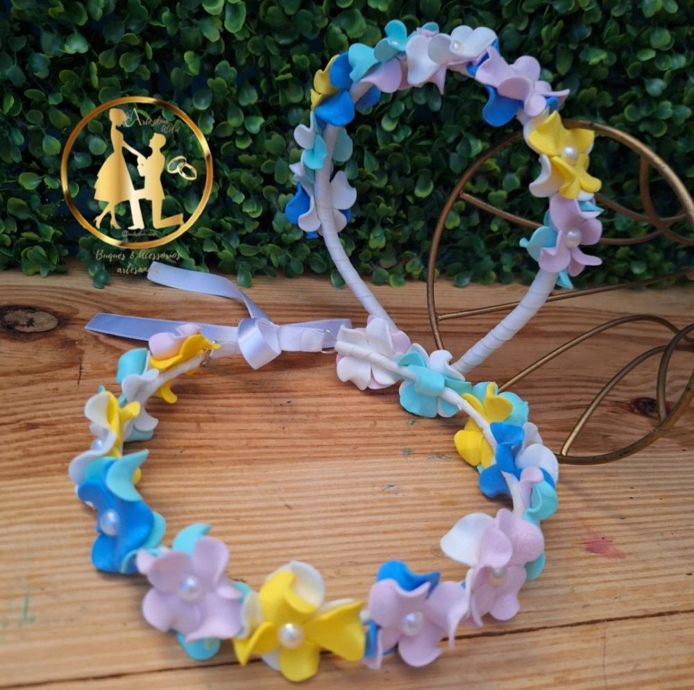 kit Tiara infantil Jardim encantado + coroa