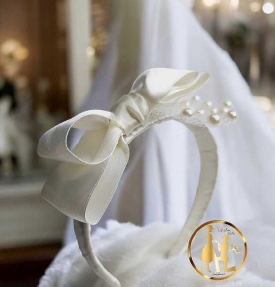 Tiara Infantis de Luxo Voillete Bege Creme Off White