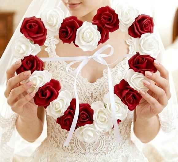 Porta Alianças Coração de Rosas de Vermelho Eva