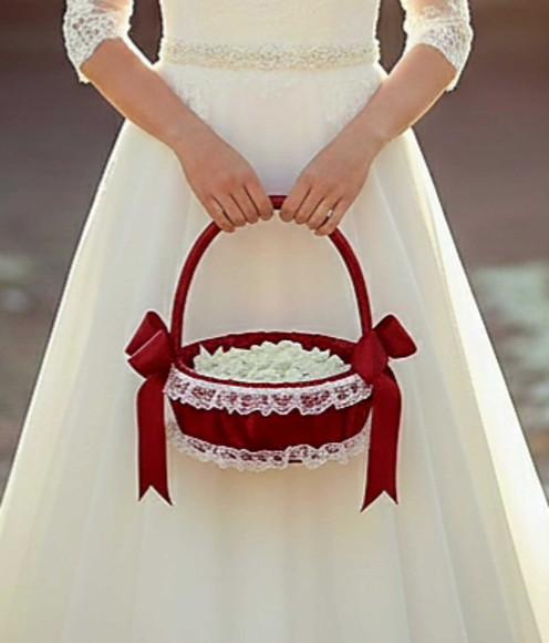 Cesta de Florista de Casamento Marsala
