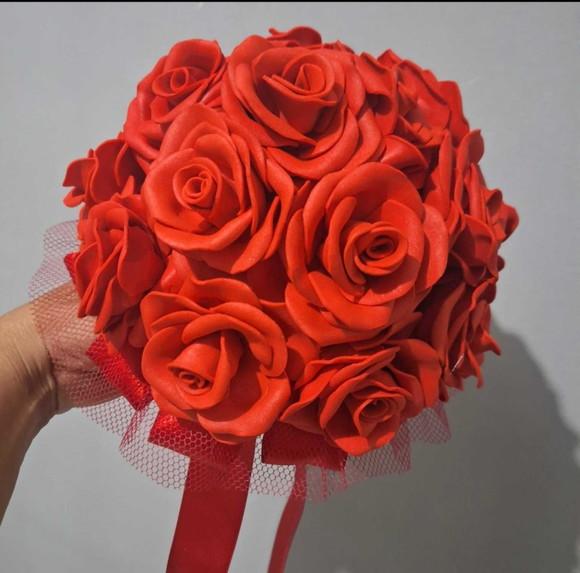 Buquê de Noiva Vermelho Médio