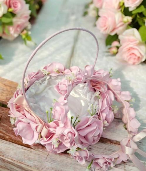 Kit Cesta de Casamento Rosa e 1 Tiara Coroa Artesanal,