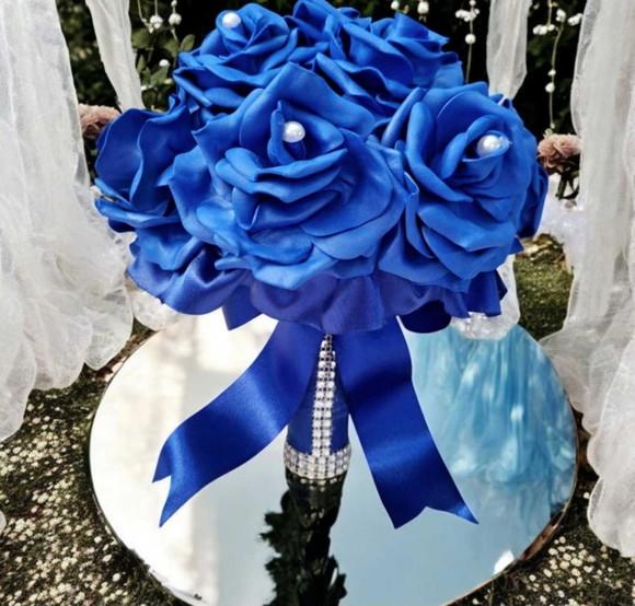 Buquê de Noiva Azul Religioso Eva