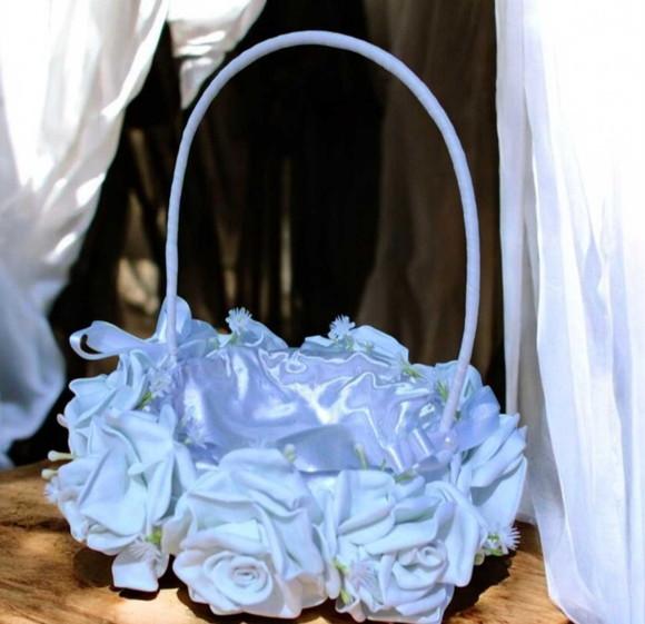 Cesta de Casamento Branca Menina Florista