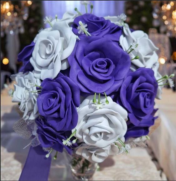 Buquê Roxo e Branco Grande