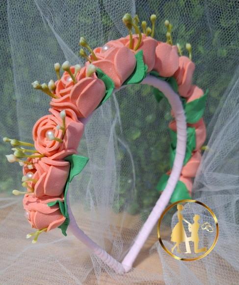 Tiara Infantil Salmão Acessório de Cabelo Arco Faixa