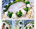 Tiara Coroa Verde Oliva e Branco Eva - Artesanal