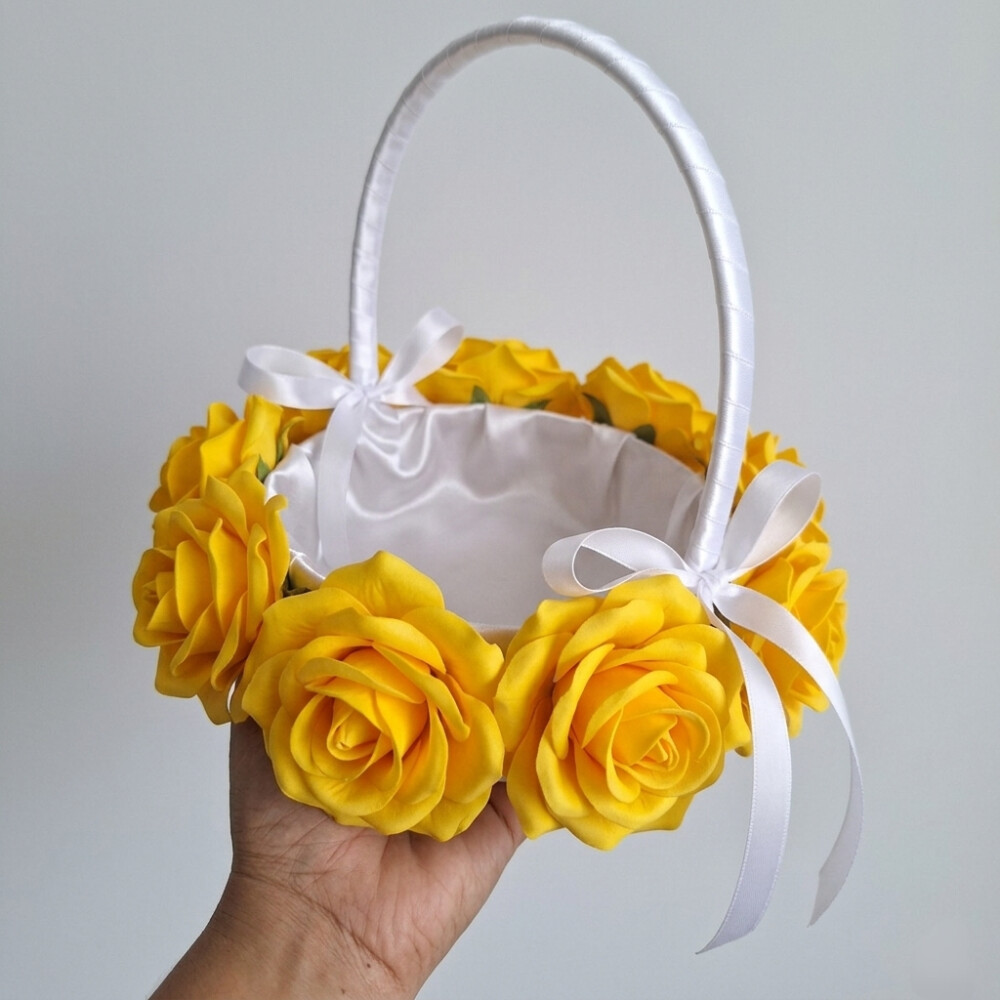 Cesta para Florista Amarelo Girassol em EVA – Cestinha para Dam