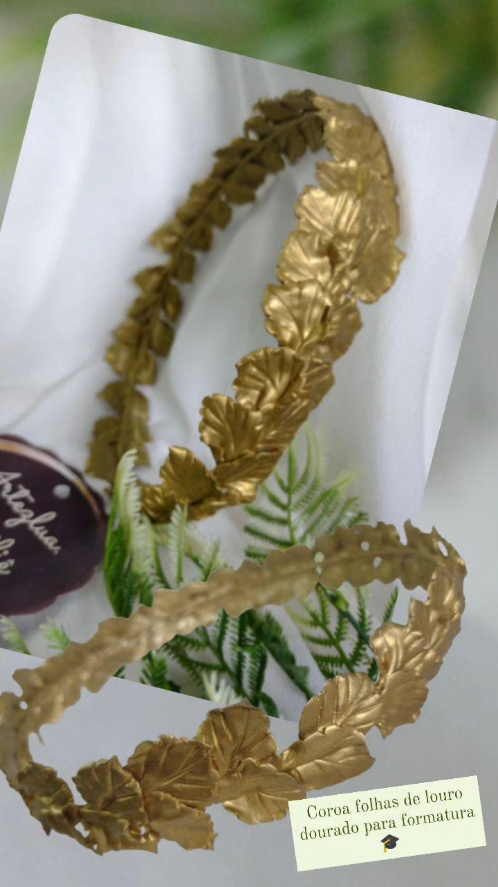 Coroa de folhas dourado deus grego unissex