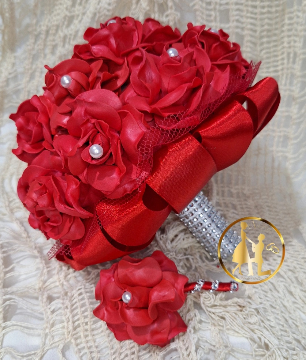 Buquê de noiva vermelho
