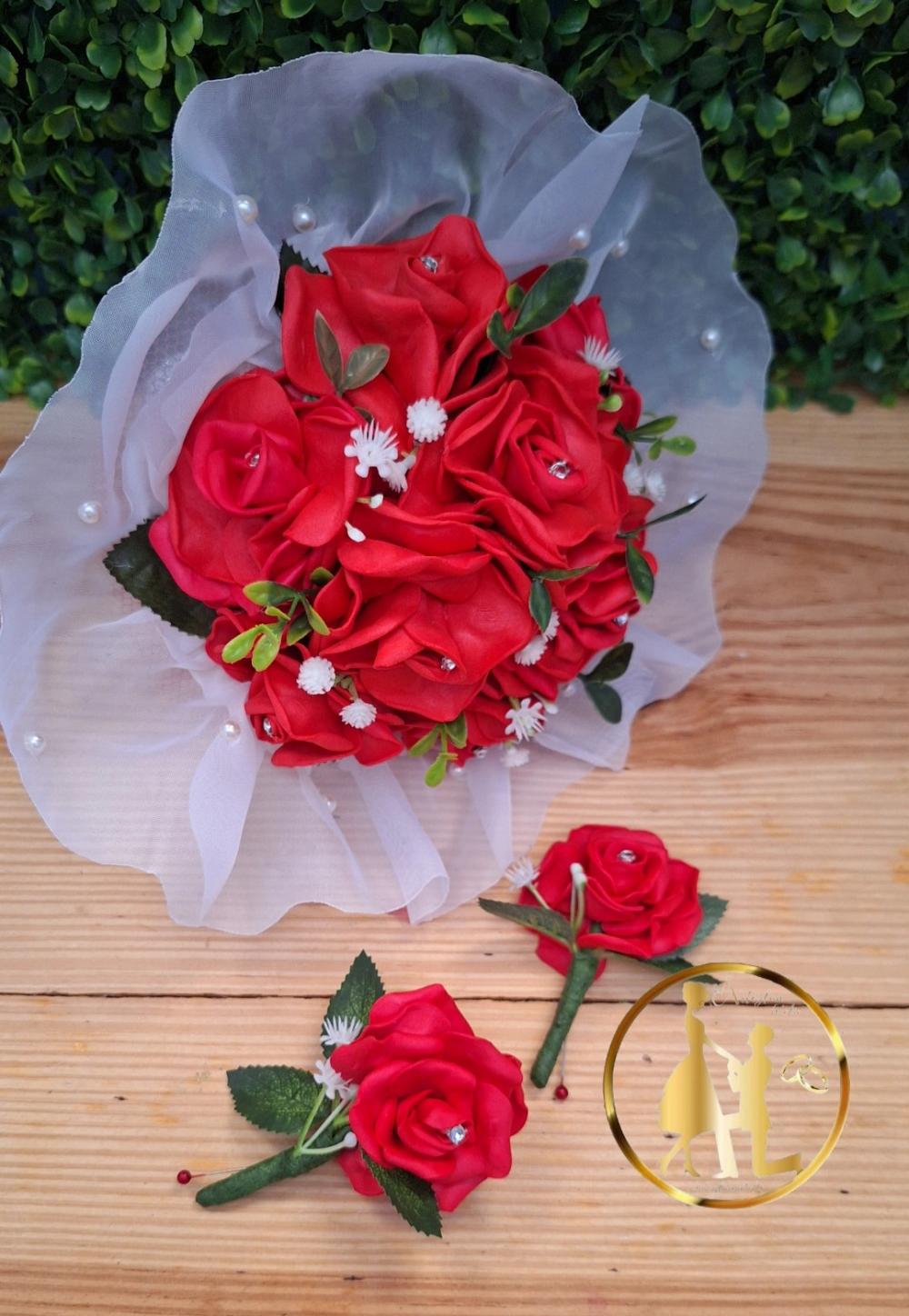 Buquê festa Junina noiva caipira + flores de lapela