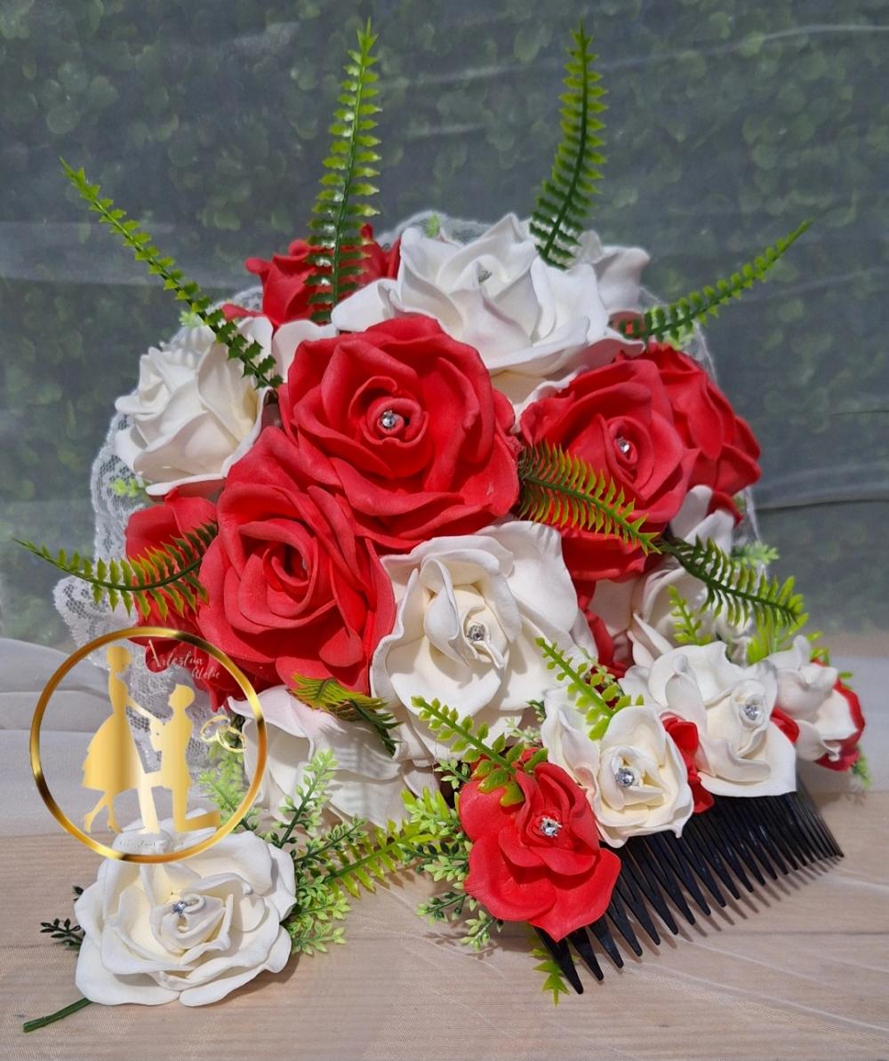 Buquê de noiva rosa chá e branco kit noiva