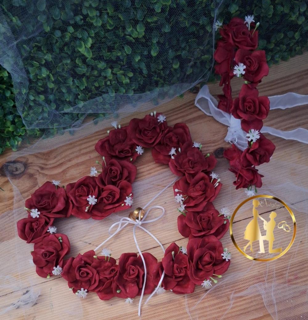 Porta alianças coração marsala kit