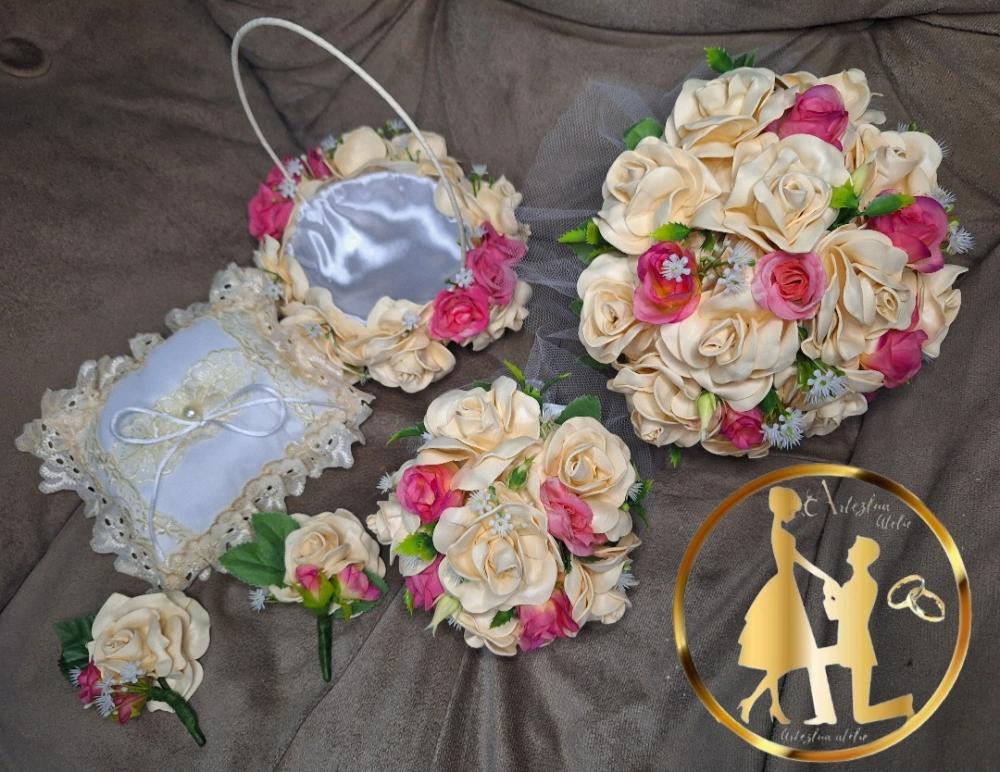 Kit Buquê de noiva completo 06 acessórios