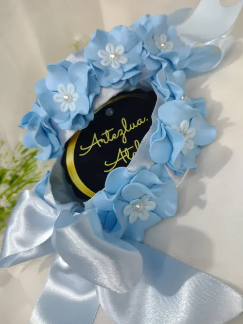 Porta Coque de luxo daminha azul serenity