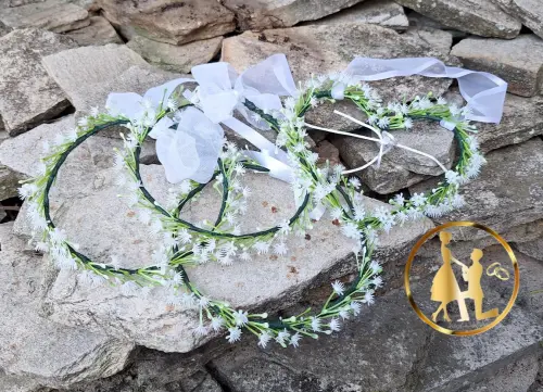 kit Porta alianças coração + coroa de flores